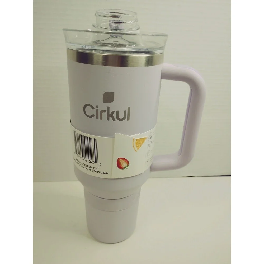 Cirkul 40 oz Purple Insulated Stainless Steel Tumbler w/ Handle & Screw-On Lid
